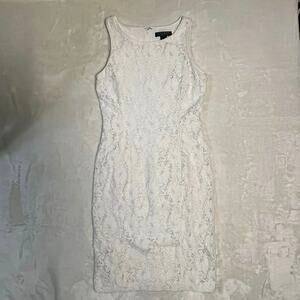 Ralph Lauren Spring Floral Crochet Dress Size 2 White Below Knee Midi Easter Pur